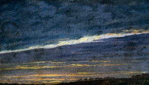 Pochmurne wieczorne niebo autorstwa Caspar David Friedrich