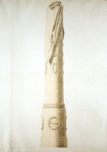 Projekt kolumny pamiątkowej (długopis, ołówek i sepia na papierze) autorstwa Caspar David Friedrich