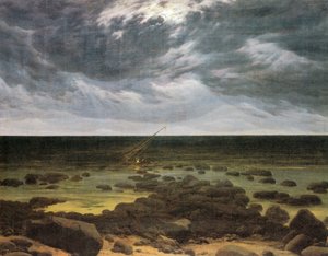 Niemiecki: Seashore by Moonlight Seashore by Moonlight autorstwa Caspar David Friedrich