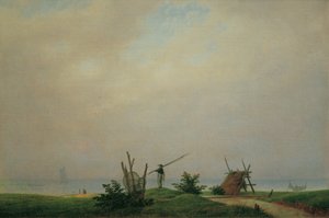 Niemiecki: Meeresstrand mit Fischer Wybrzeże z rybakiem autorstwa Caspar David Friedrich