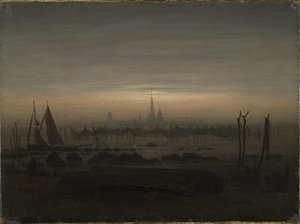 Greifswald w blasku księżyca autorstwa Caspar David Friedrich