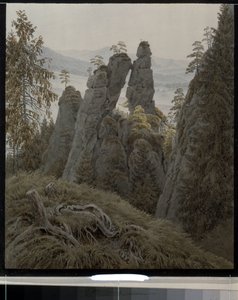 Brama skał w Neurathen (Niemcy). (Skalne Bramy w Neurathen). Praca Caspara Davida Friedricha (1774-1840), akwarela na papierze, 1826-1828. XIX-wieczna sztuka niemiecka, romantyzm. Państwowej Ermitażu w Sankt Petersburgu. autorstwa Caspar David Friedrich