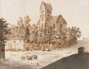 Kościół w Lyngby autorstwa Caspar David Friedrich