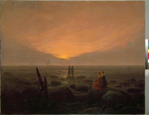 Wschód księżyca nad morzem autorstwa Caspar David Friedrich