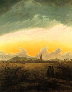 Neubrandenburg (Neubrandenburg w porannej mgle) autorstwa Caspar David Friedrich