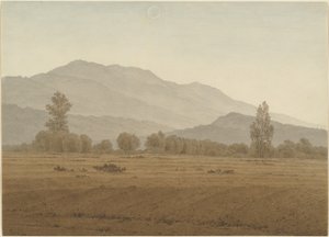 Księżyc w nowiu nad górami Riesengebirge autorstwa Caspar David Friedrich