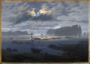 Morze Północne w świetle księżyca (olej na płótnie) autorstwa Caspar David Friedrich