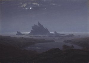 Skalista rafa na brzegu morza, c. 1824 autorstwa Caspar David Friedrich