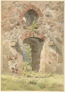 Ruiny klasztoru Świętego Krzyża, Miśnia, 1824 r. autorstwa Caspar David Friedrich
