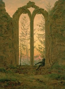 Ruiny klasztoru Oybin (Marzyciel) 1835-40 (olej na płótnie) autorstwa Caspar David Friedrich