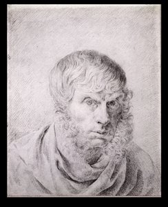 Autoportret, ok. 1810 (czarna kreda na papierze) autorstwa Caspar David Friedrich
