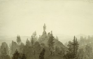 Posąg Madonny w górach autorstwa Caspar David Friedrich