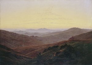 Karkonosze / Przed wschodem słońca w górach autorstwa Caspar David Friedrich