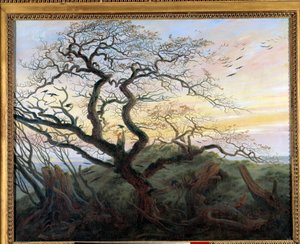 Drzewo z wronami. Obraz Friedricha Caspara Davida (1774-1840) autorstwa Caspar David Friedrich