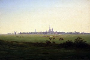 Łąki w pobliżu Greifswaldu autorstwa Caspar David Friedrich