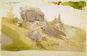 Łąka ze skałami w Karkonoszach autorstwa Caspar David Friedrich