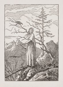 Kobieta z Krukiem w Otchłani autorstwa Caspar David Friedrich