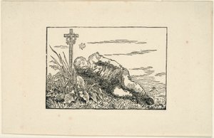Młody mężczyzna leżący na grobie autorstwa Caspar David Friedrich