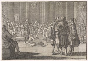 Cesarska Pieczęć Anglii rozbita w Izbie Lordów, 1646 r autorstwa Caspar Luyken (attributed to)