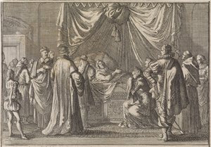Łoże śmierci Marii de Medici, 1642 autorstwa Caspar Luyken (attributed to)