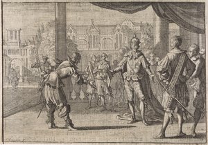 Cesarz Ferdynand III gratuluje narodzin syna Leopolda, 1640 autorstwa Caspar Luyken