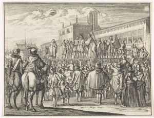 Przemówienie publiczne mistrza Godefroy Bousart w Arras autorstwa Caspar Luyken