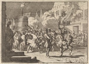 Radość w Paryżu z fałszywego raportu o śmierci Wilhelma III w bitwie pod Boyne, 1690 autorstwa Caspar Luyken