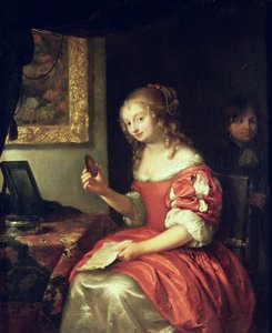 Młoda kobieta z listem i medalionem, 1667