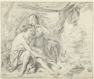 Pasterka wieńcząca pasterza wieńcem laurowym autorstwa Casper Casteleyn (attributed to)