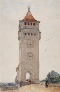 Pont Valentre, Cahors, 1926. autorstwa Cass Gilbert
