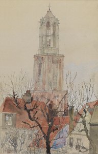 Wieża katedry w Utrechcie, Holandia, 1898. autorstwa Cass Gilbert