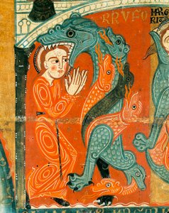 Męczeństwo św. Małgorzaty, detal (tempera na drewnie)