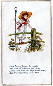 Ilustracja do „Little Bo-Peep straciła owcę”, Kate Greenaway