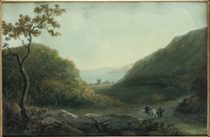 Zamek Penrhyn, niedaleko Bangor, Gwynedd, Północna Walia, przed 1820 r. autorstwa Catherine Maria Bury