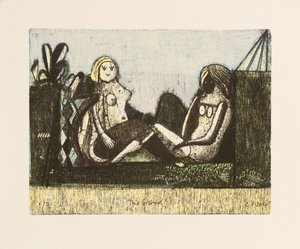 Siostry, 2014 (litografie mokulito z ręcznym kolorowaniem)