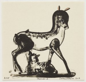 Thinks 2, 2013 (litografia z ręcznym kolorowaniem)