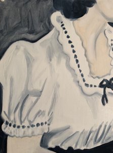 Broderie, 2018 (olej na papierze) autorstwa Cathy Lomax