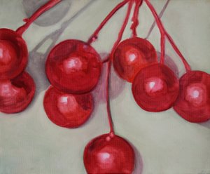 Wiśnie, 2013 (olej na papierze)