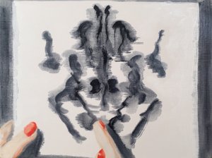 Rysunek Rorsharch, 2017 (olej na papierze)