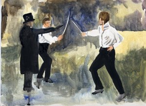 The Plot (Paris 1961), 2011 (olej na papierze) autorstwa Cathy Lomax