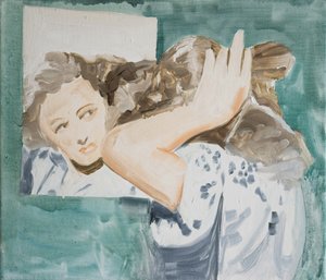 Up Do, 2017 (olej na płótnie) autorstwa Cathy Lomax