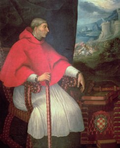 Portret kardynała Francisco Ximeneza de Cisneros (1437-1517) autorstwa Caxesi or Caxete Eugenio Caxes