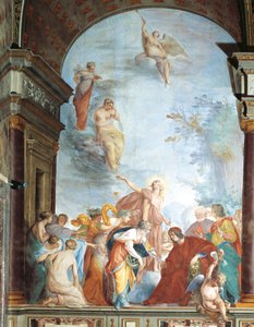 Fresk Sławy i św. Anny-Czyny Lorenzo de Medici, znanego jako Wspaniały (Florencja