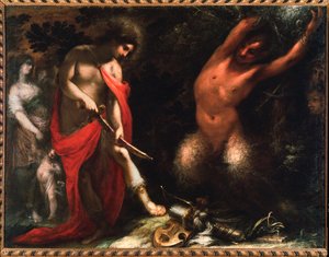 Apollo i Marsjasz (olej na płótnie).