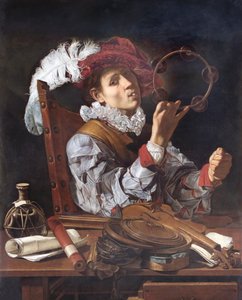 Muzyk, ok. 1610 r. (olej na płótnie) autorstwa Cecco de Caravaggio