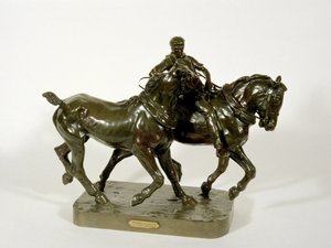 Para koni pociągowych (brąz) autorstwa Cecil Brown