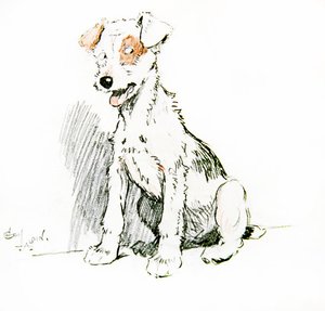 Anioł w domu (kreda na papierze) autorstwa Cecil Charles Windsor Aldin