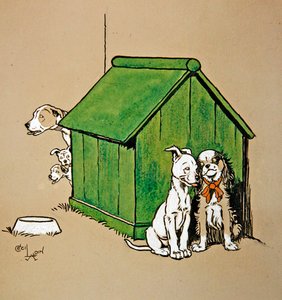Zaloty (pióro i tusz z akwarelą na barwionym papierze) autorstwa Cecil Charles Windsor Aldin