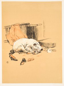 Rozczarowanie na nie znalezienie czekoladki, z Gay Dog, Historia głupiego roku Aldin, Cecil Charles Windsor (1870-1935), opublikowane William Heineman, 1905. 1st Edition, Ilustracja, kreda i C autorstwa Cecil Charles Windsor Aldin