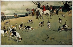 Scena myśliwska, akwarela szlaku Cecila Aldina (1870-1935) XIX-wieczna kolekcja prywatna autorstwa Cecil Charles Windsor Aldin
